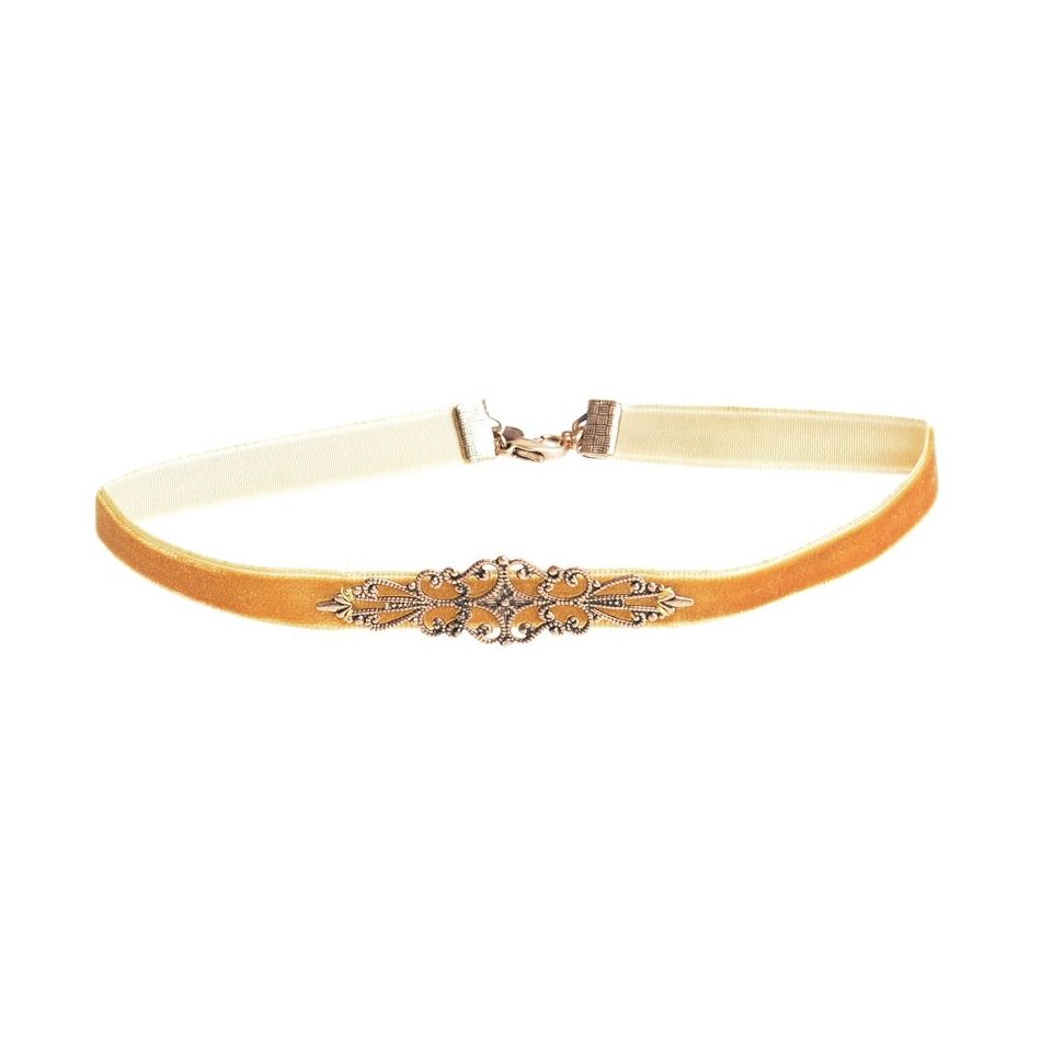 CHOKER CINTA TERCIOPELO FILIGRANA METAL