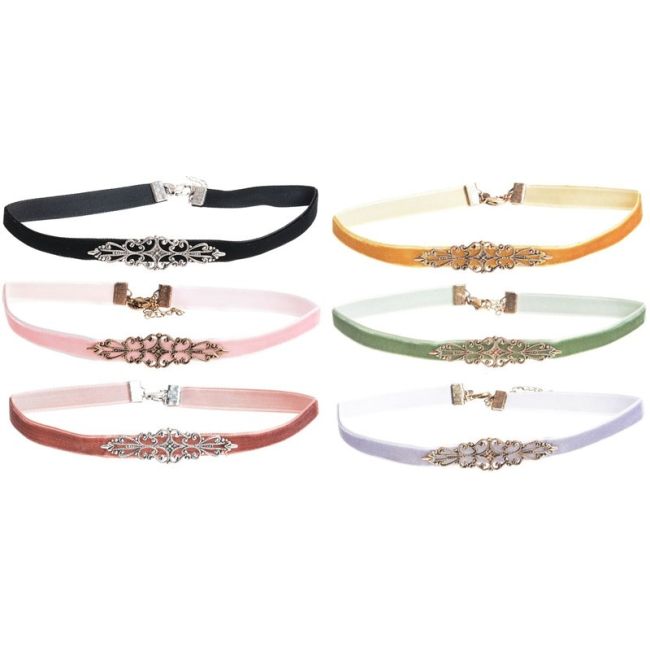 CHOKER CINTA TERCIOPELO FILIGRANA METAL