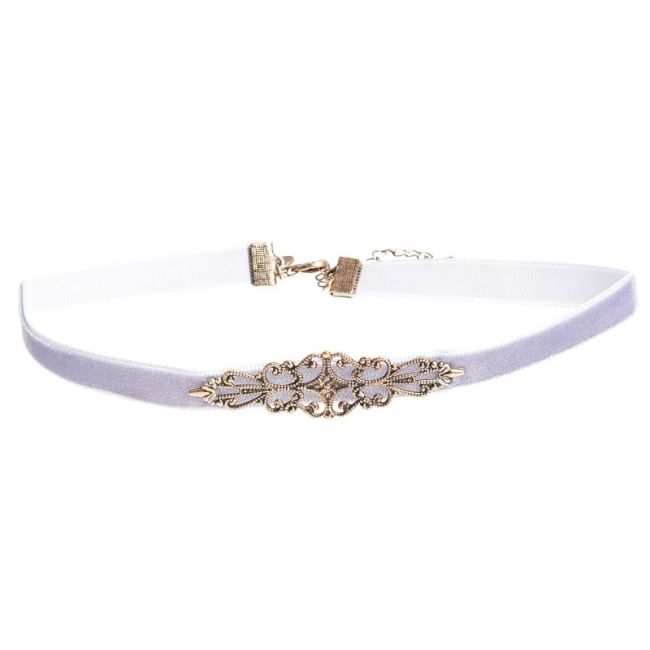 CHOKER CINTA TERCIOPELO FILIGRANA METAL