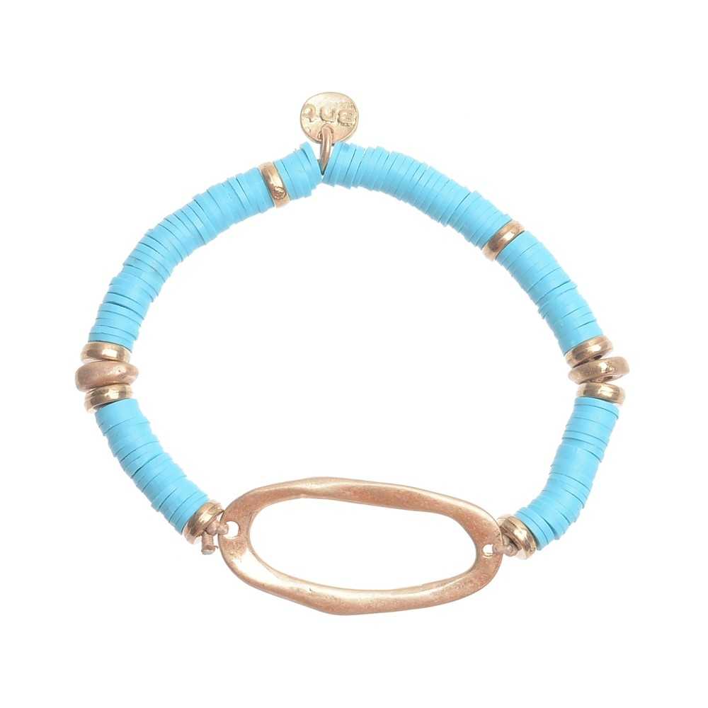 ELASTIC FIMO OVAL RING METAL BRACELET