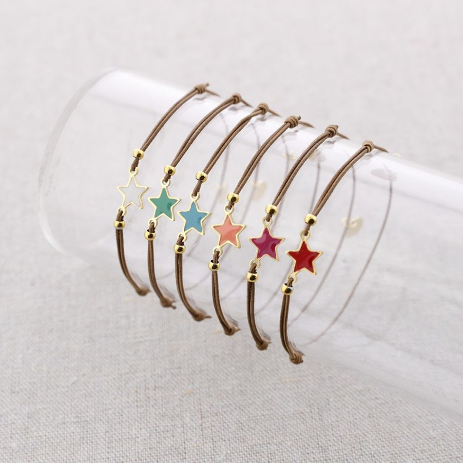 PULSERA ELÁSTICA ACERO ESTRELLA ESMALTE