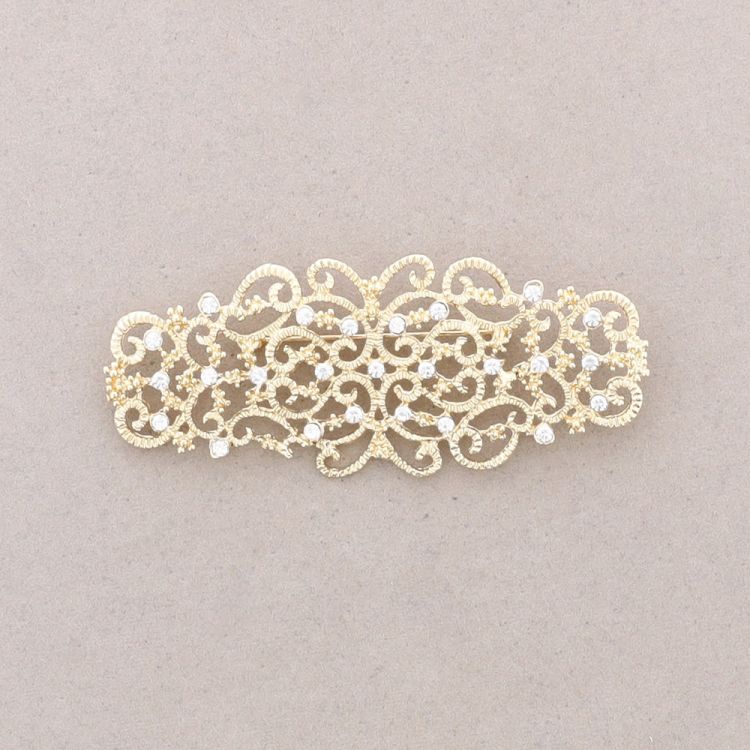 METAL CRYSTAL SADDLE BROOCH