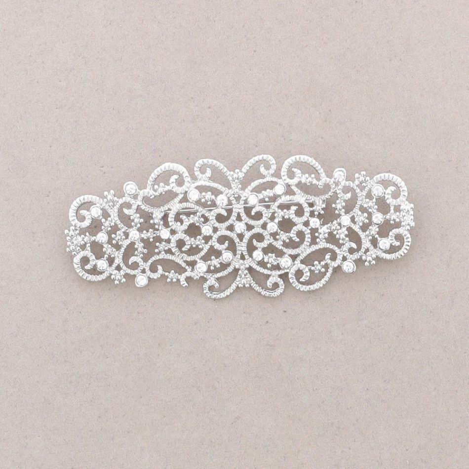 METAL CRYSTAL SADDLE BROOCH