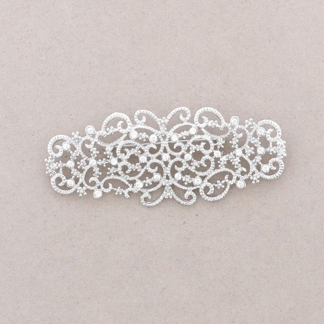 BROCHE MANTILLA METAL CRISTALES