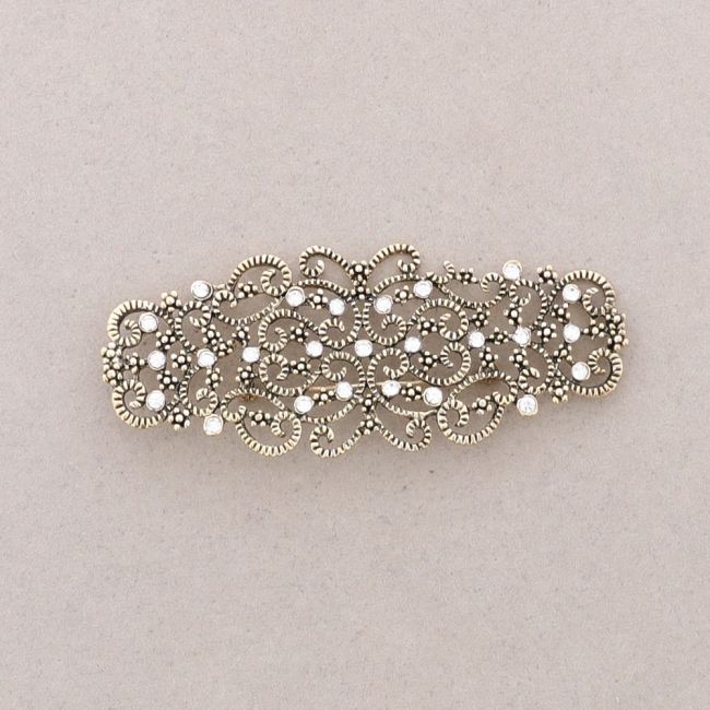 METAL CRYSTAL SADDLE BROOCH