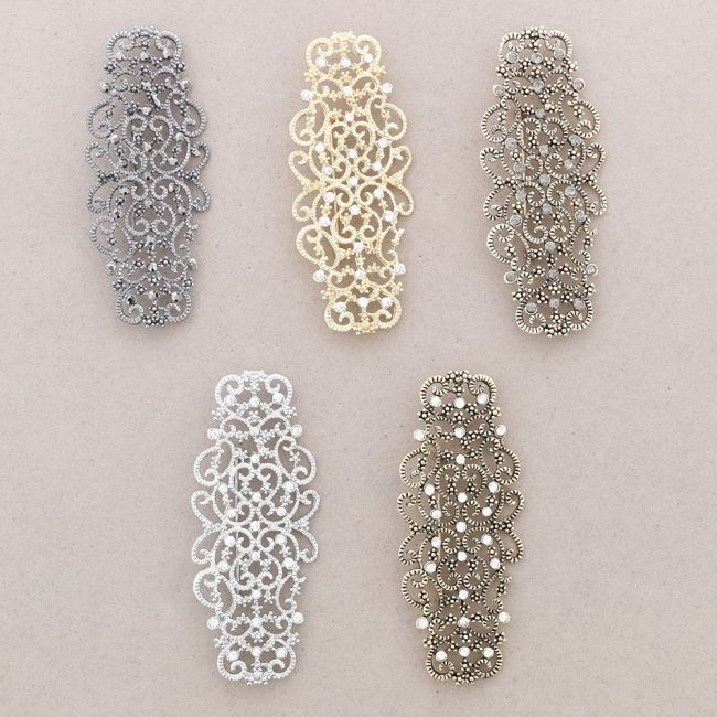 BROCHE MANTILLA METAL CRISTALES