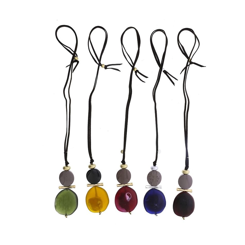 COLLAR LARGO COLGANTES RESINA