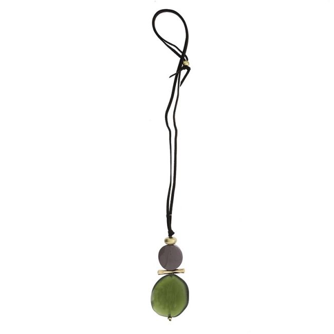 LONG NECKLACE RESIN PENDANTS