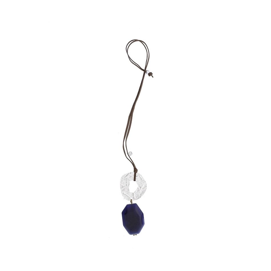COLLAR LARGO COLGANTE METAL RESINA