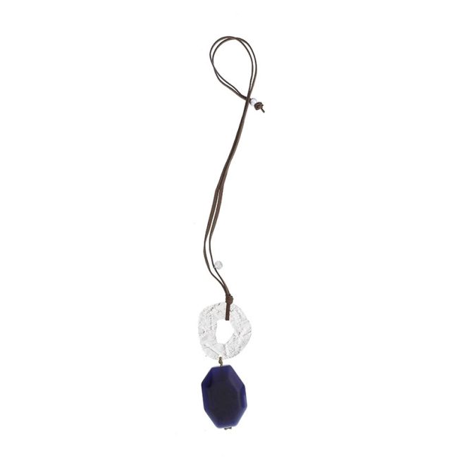 COLLAR LARGO COLGANTE METAL RESINA