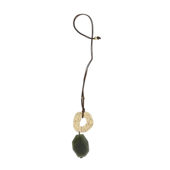 COLLAR LARGO COLGANTE METAL RESINA