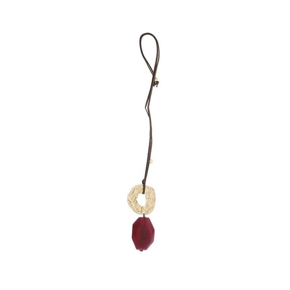 COLLAR LARGO COLGANTE METAL RESINA