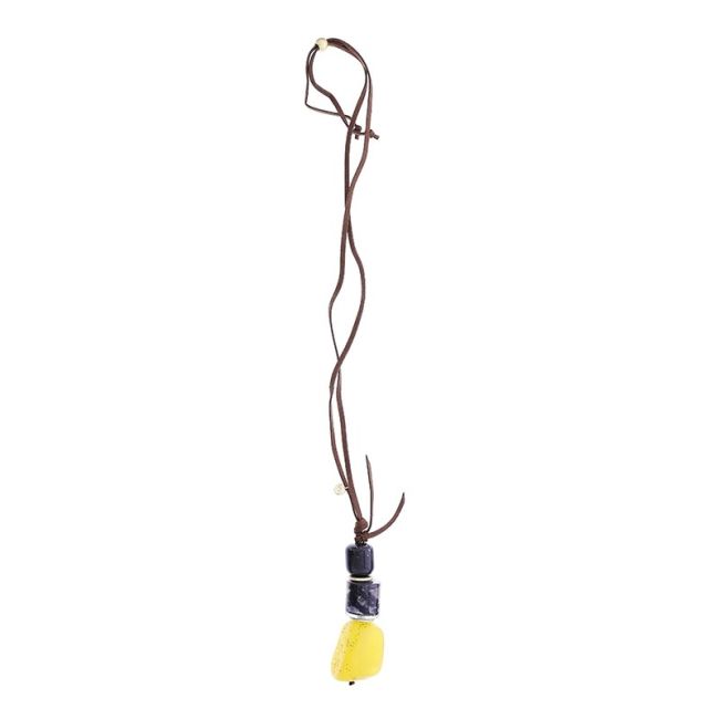 LONG NECKLACE PENDANT WITH RESIN BEADS