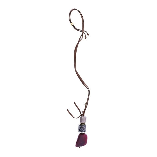 COLLAR LARGO COLGANTE CUENTAS RESINA