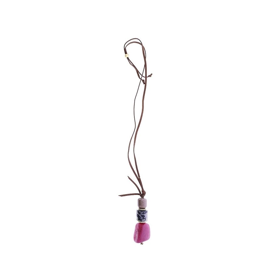 LONG NECKLACE PENDANT WITH RESIN BEADS