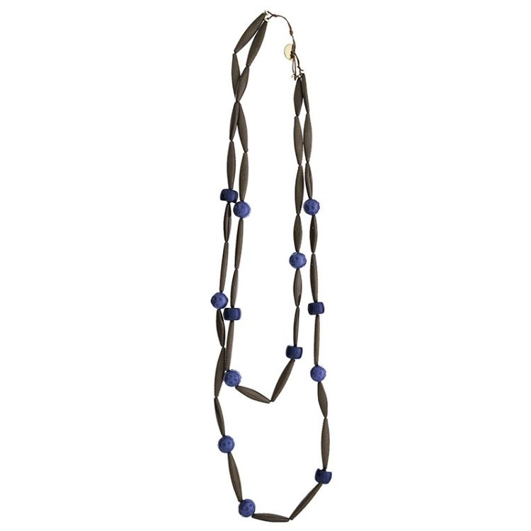 LONG DOUBLE RESIN BEADS NECKLACE