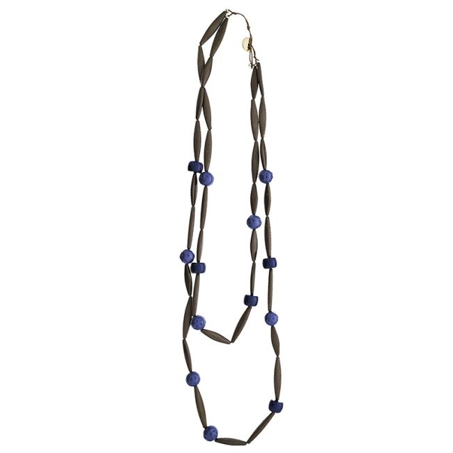 LONG DOUBLE RESIN BEADS NECKLACE