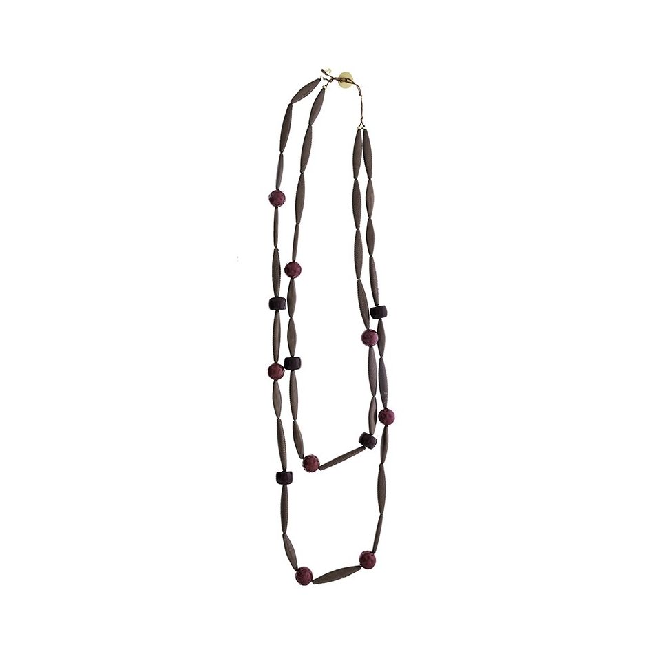 LONG DOUBLE RESIN BEADS NECKLACE