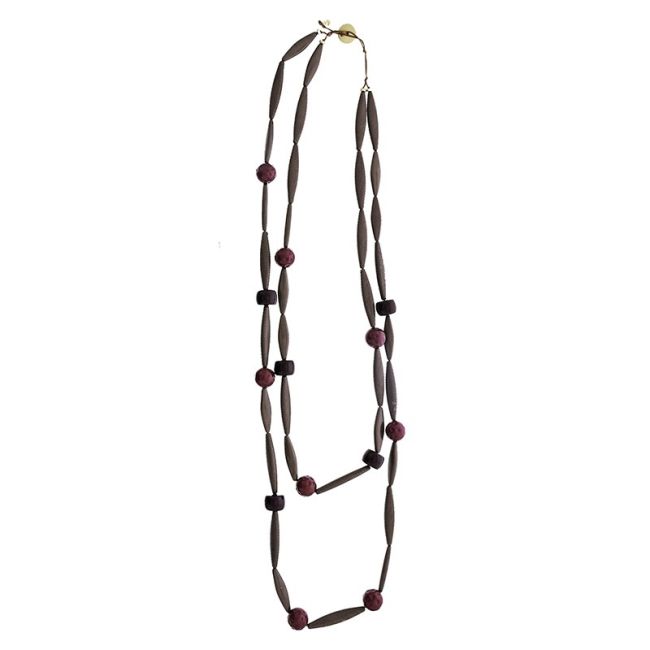 LONG DOUBLE RESIN BEADS NECKLACE