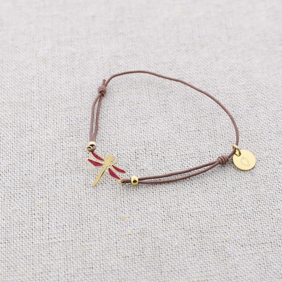 PULSERA ELÁSTICA ACERO LIBÉLULA ESMALTE