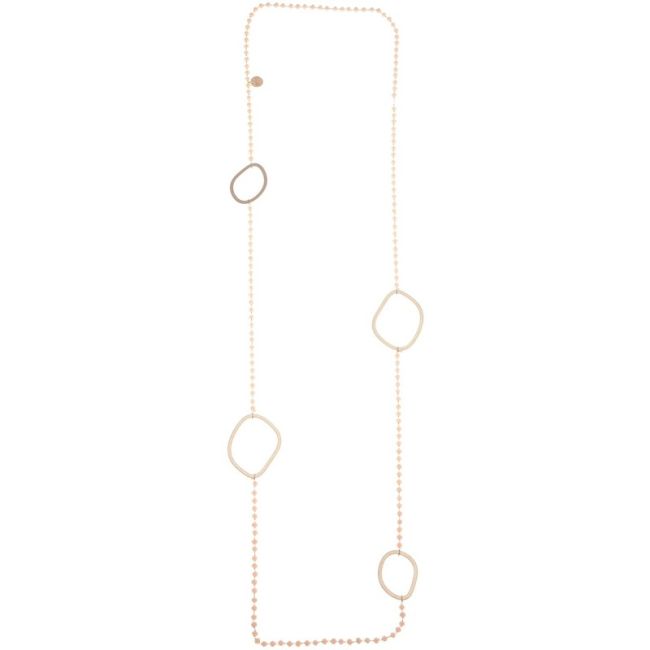 LONG NECKLACE WITH FACETED CRYSTALS WITH METAL RINGS