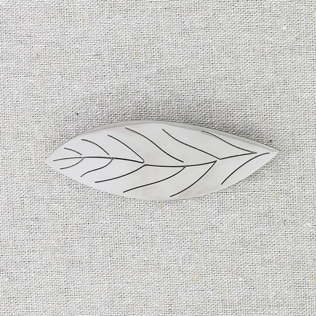 STEEL LEAF BROOCH
