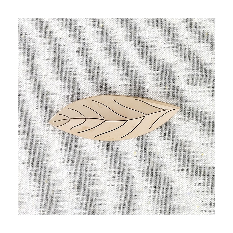 STEEL LEAF BROOCH