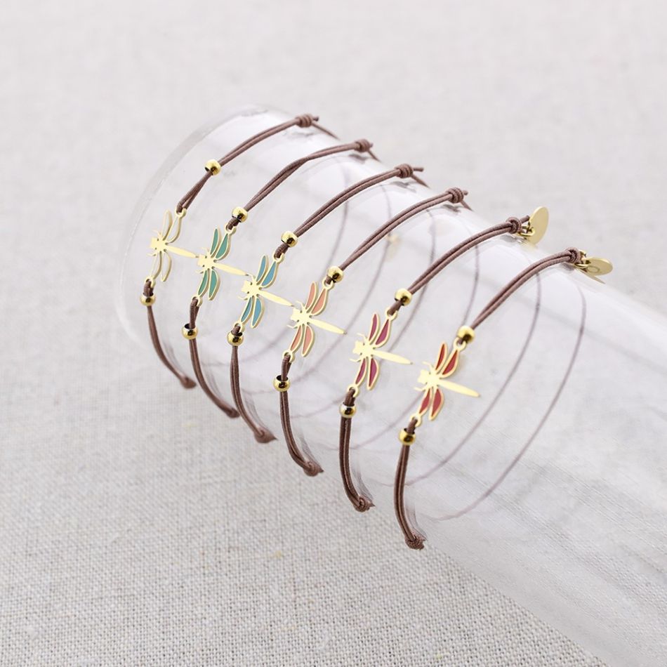 DRAGONFLY ENAMEL ELASTIC STEEL BRACELET