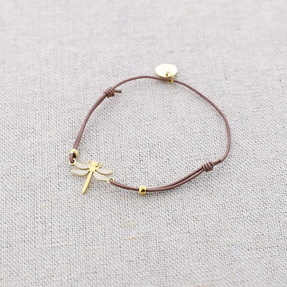 PULSERA ELÁSTICA ACERO LIBÉLULA ESMALTE