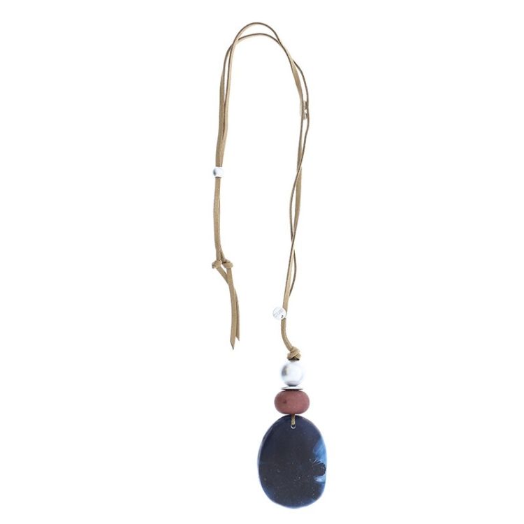 COLLAR LARGO COLGANTE CUENTAS RESINA 2