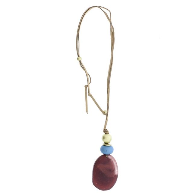 COLLAR LARGO COLGANTE CUENTAS RESINA