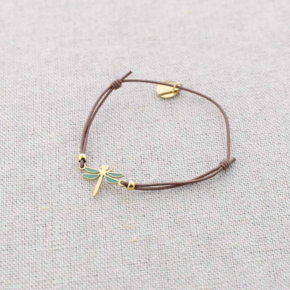 PULSERA ELÁSTICA ACERO LIBÉLULA ESMALTE