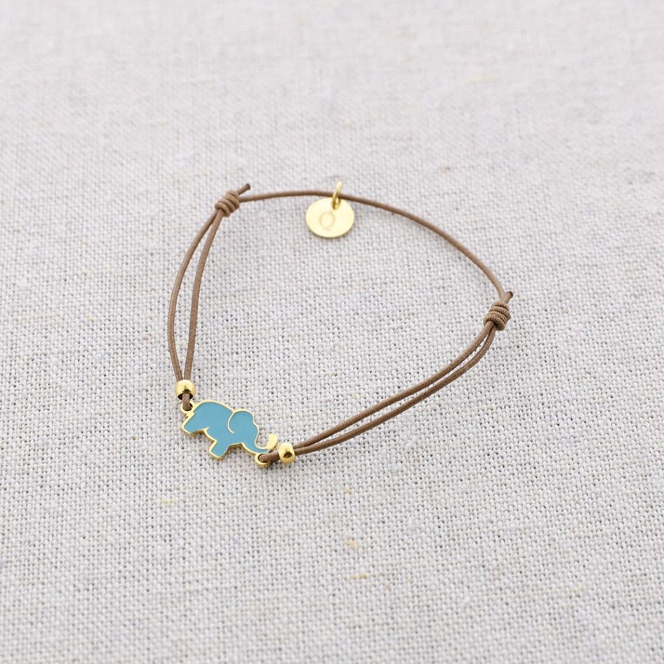 ENAMEL ELEPHANT STEEL ELASTIC BRACELET