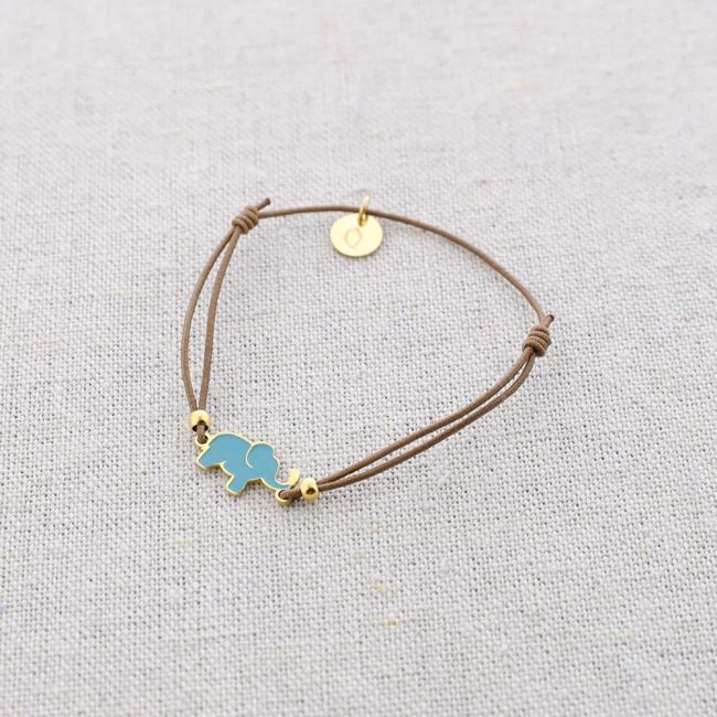 PULSERA ELÁSTICA ACERO ELEFANTE ESMALTE