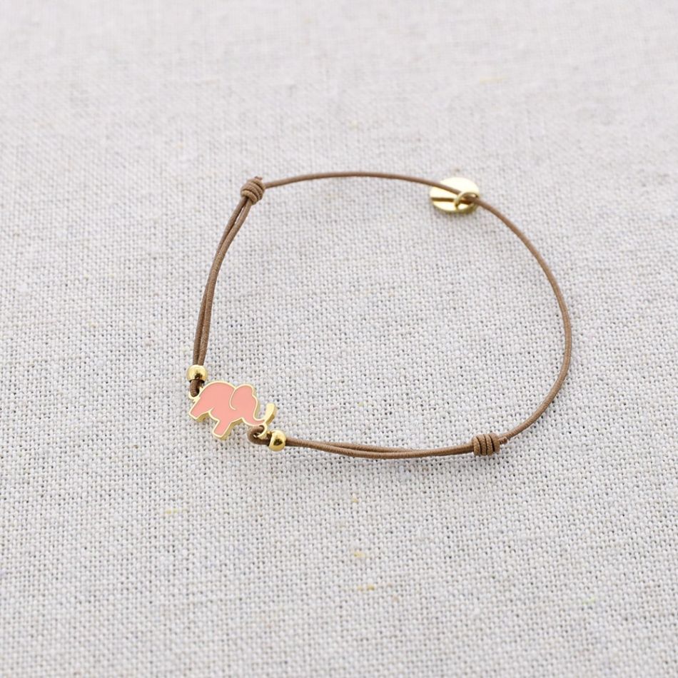 PULSERA ELÁSTICA ACERO ELEFANTE ESMALTE
