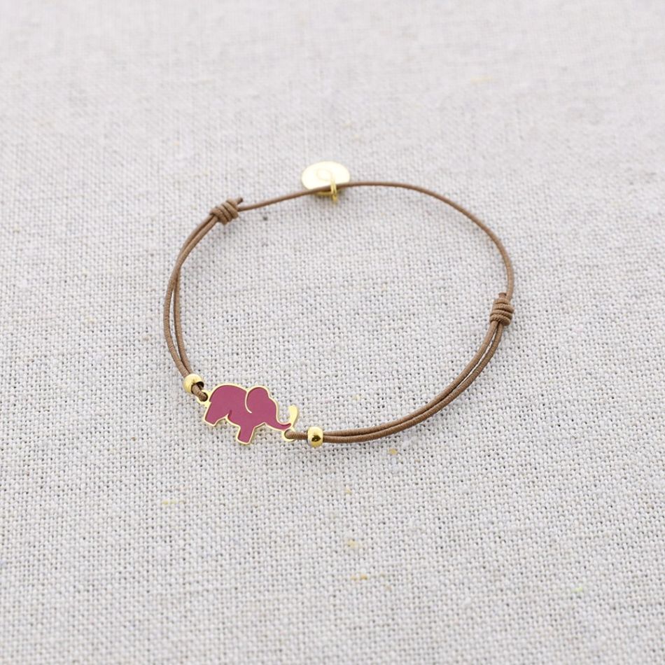 ENAMEL ELEPHANT STEEL ELASTIC BRACELET