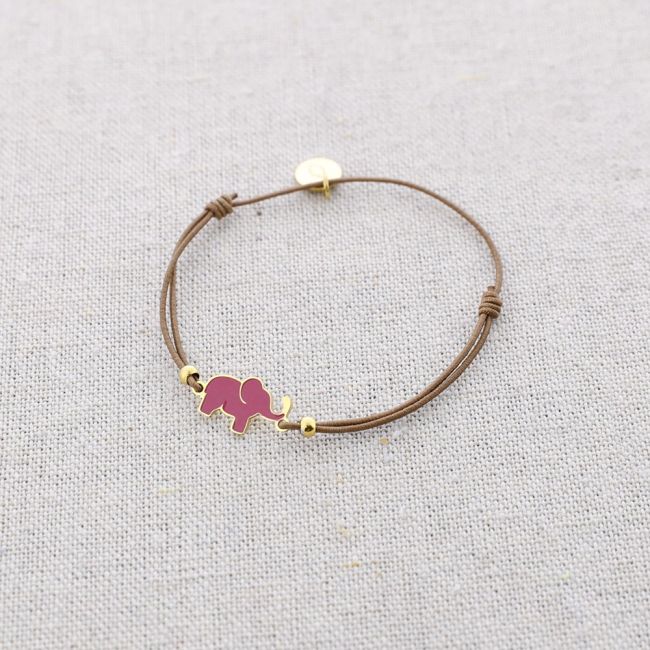 PULSERA ELÁSTICA ACERO ELEFANTE ESMALTE