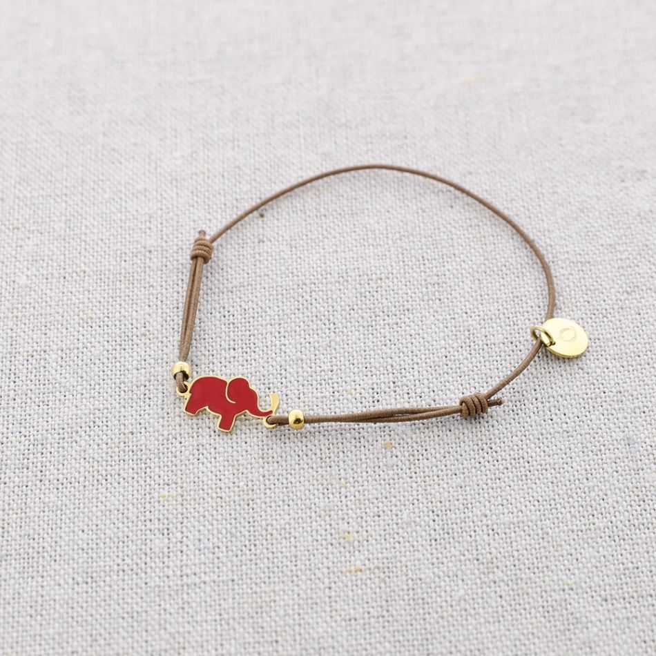 ENAMEL ELEPHANT STEEL ELASTIC BRACELET