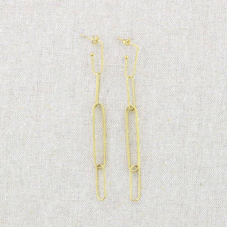 PENDIENTES ACERO ESLABONES 2