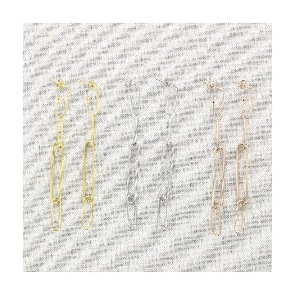 PENDIENTES ACERO ESLABONES