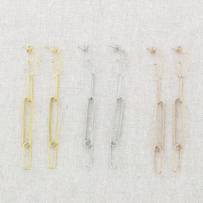 PENDIENTES ACERO ESLABONES