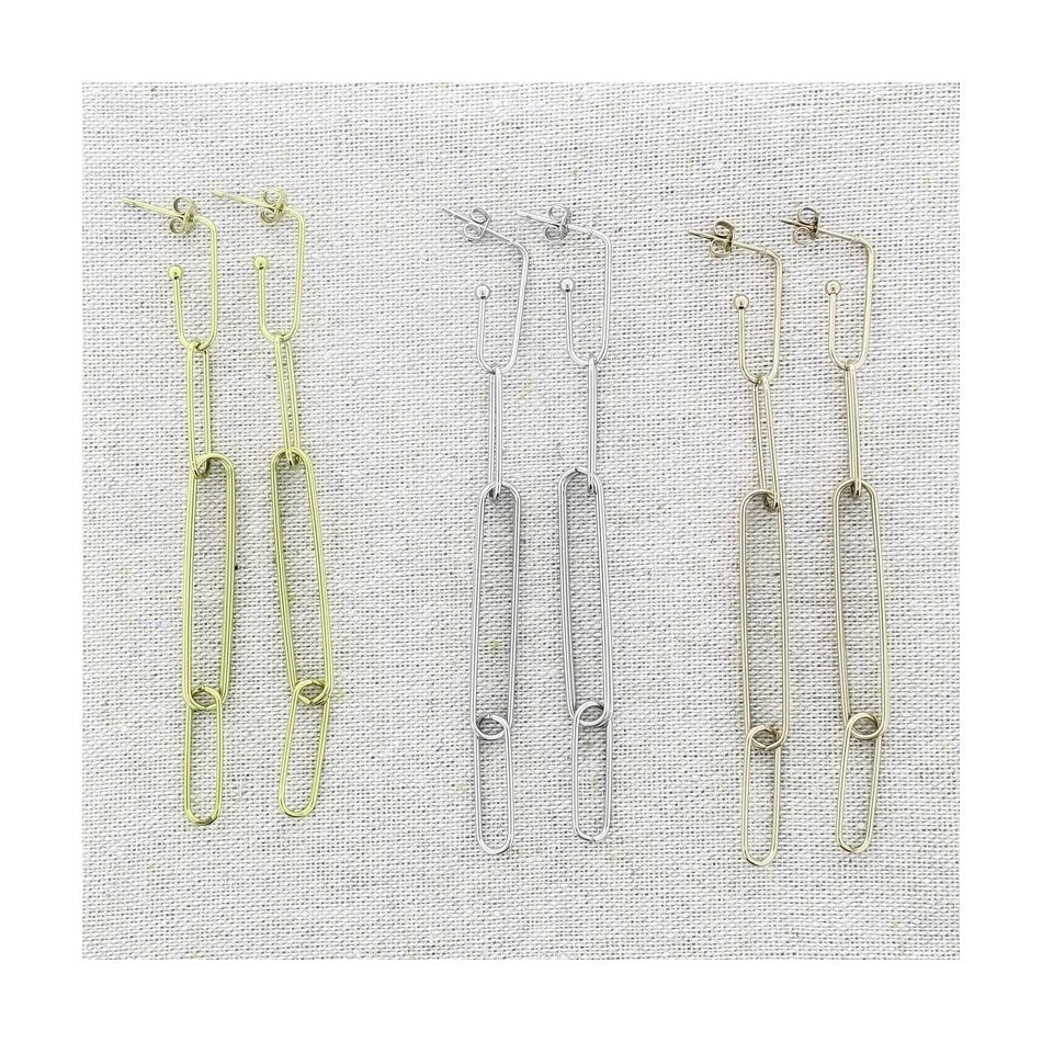 PENDIENTES ACERO ESLABONES