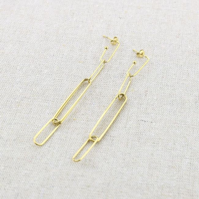 PENDIENTES ACERO ESLABONES