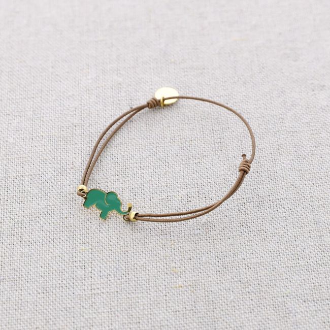 PULSERA ELÁSTICA ACERO ELEFANTE ESMALTE