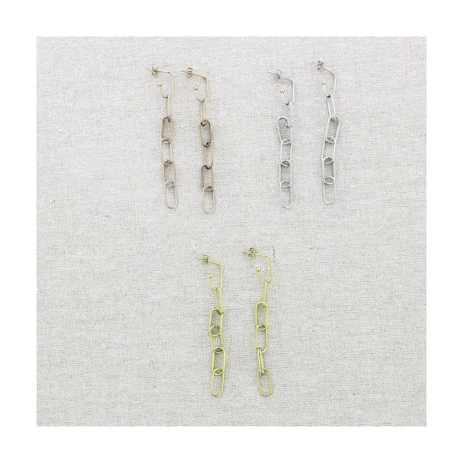 PENDIENTES ACERO ESLABONES