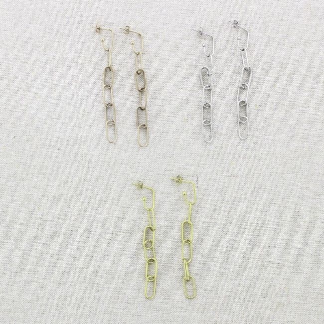 PENDIENTES ACERO ESLABONES