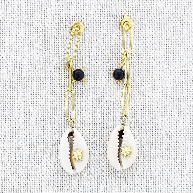 PENDIENTES ACERO COLGANTE CONCHA
