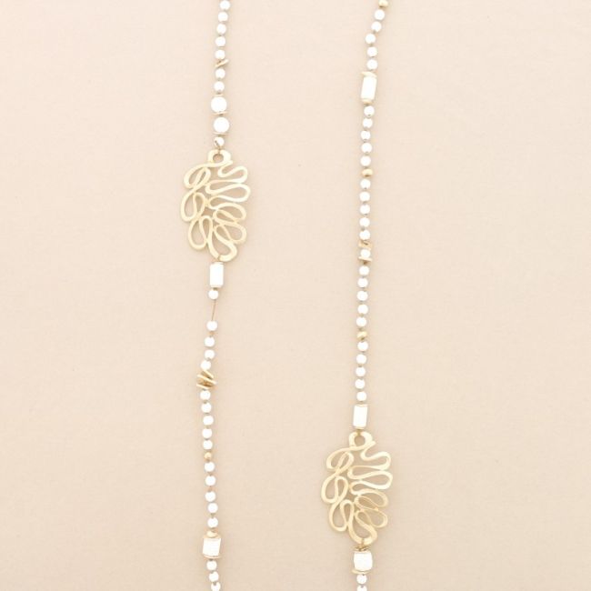 LONG NECKLACE LAVA BEADS METAL FIGURES