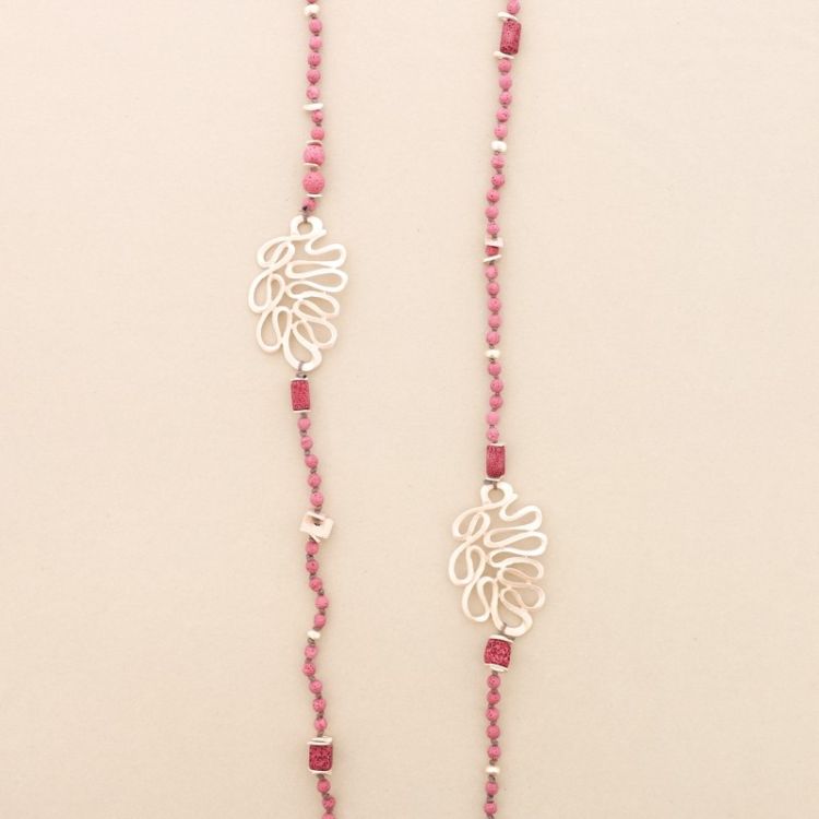 COLLAR LARGO CUENTAS LAVAS FIGURAS METAL 2