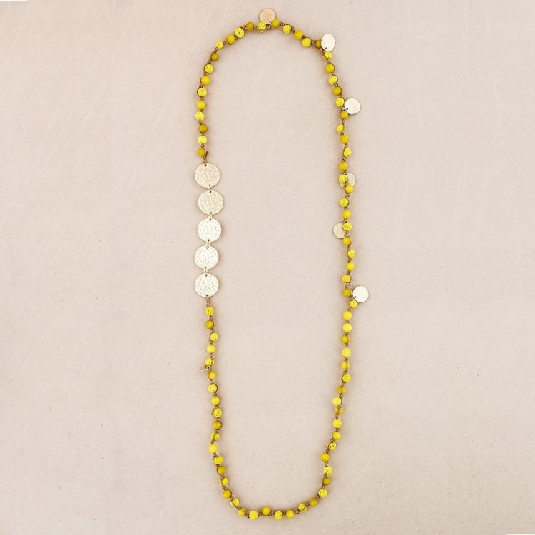 COLLAR LARGO PIEDRAS MEDALLAS METAL 2